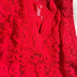 Red lace body suite !